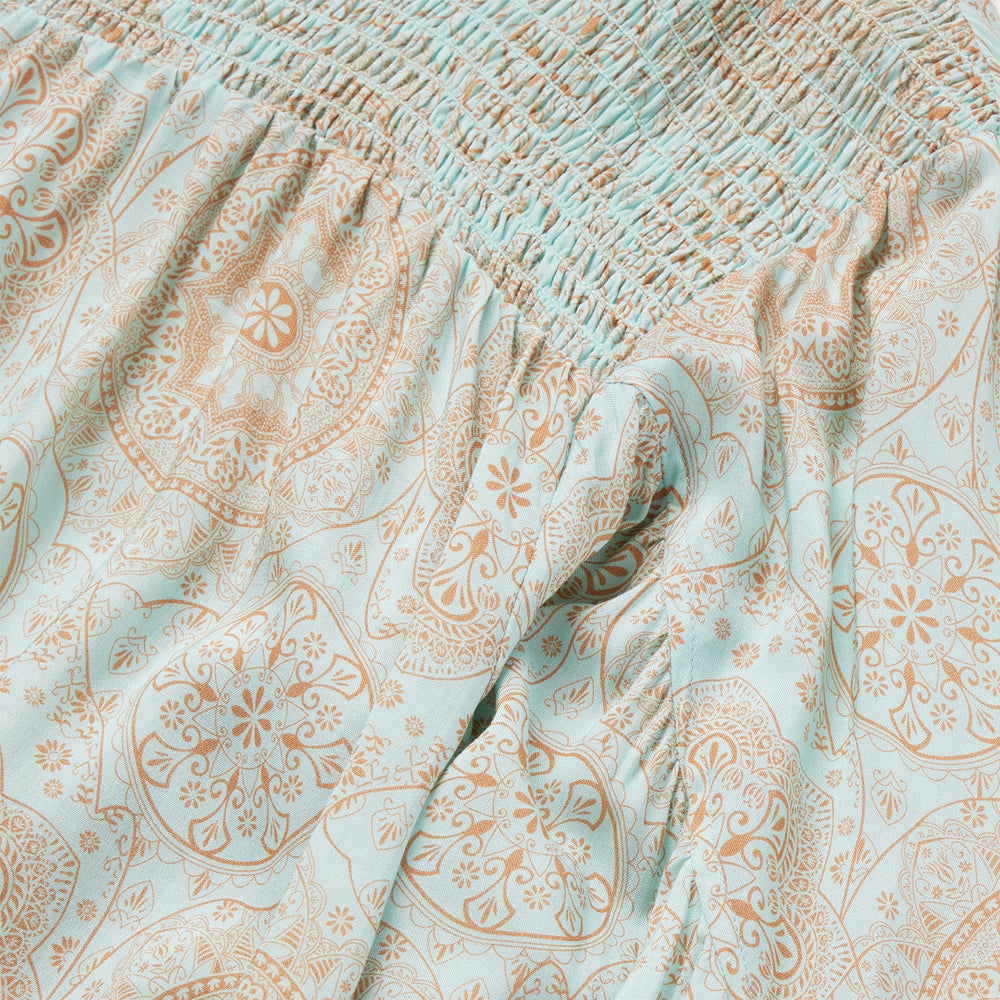 Mandala Print Peasant Blouse Blue | Stetson Women