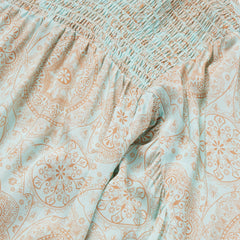 Mandala Print Peasant Blouse Blue | Stetson Women