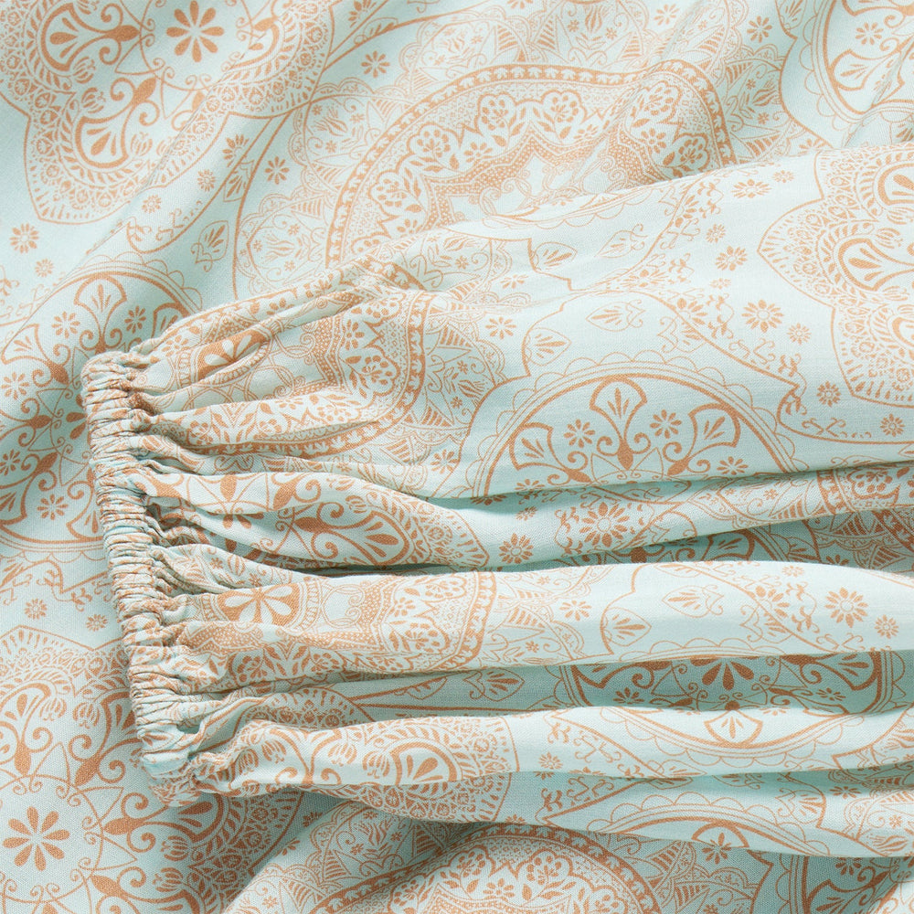 Mandala Print Peasant Blouse Blue | Stetson Women
