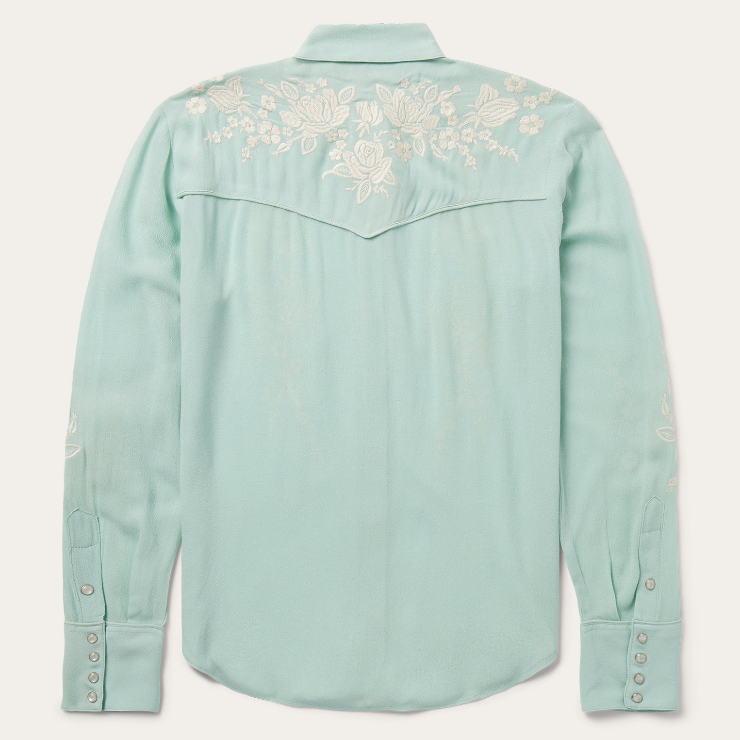 Aqua Crepe Western Shirt Blue | Stetson Women