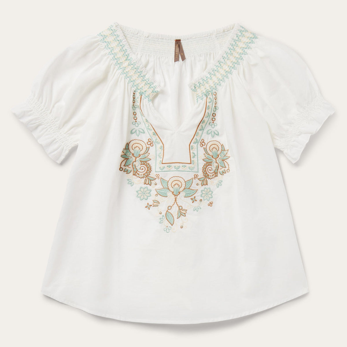 Cotton Voile Peasant Blouse White | Stetson Women