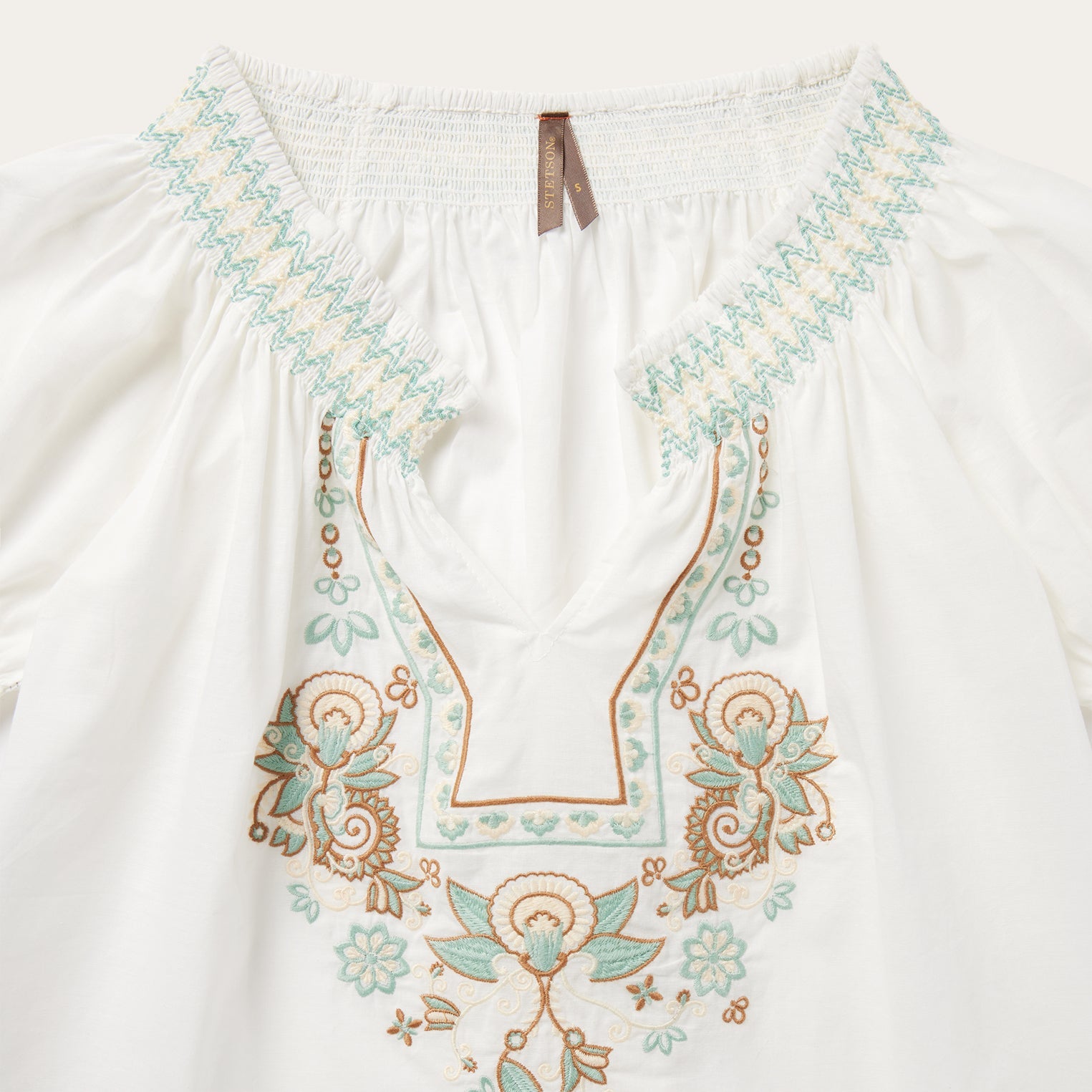 Cotton Voile Peasant Blouse White | Stetson Women