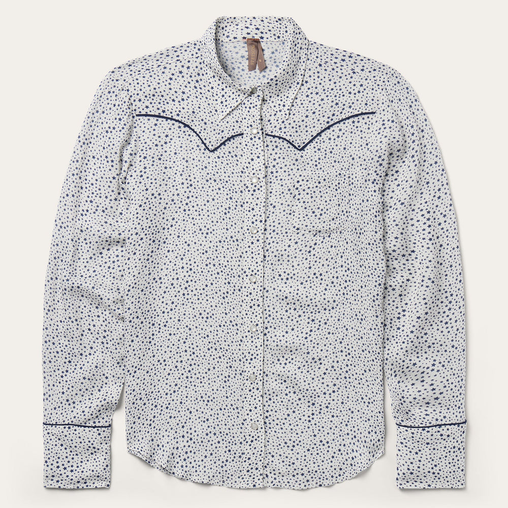 Stars Print Western Shirt White | Stetson Women