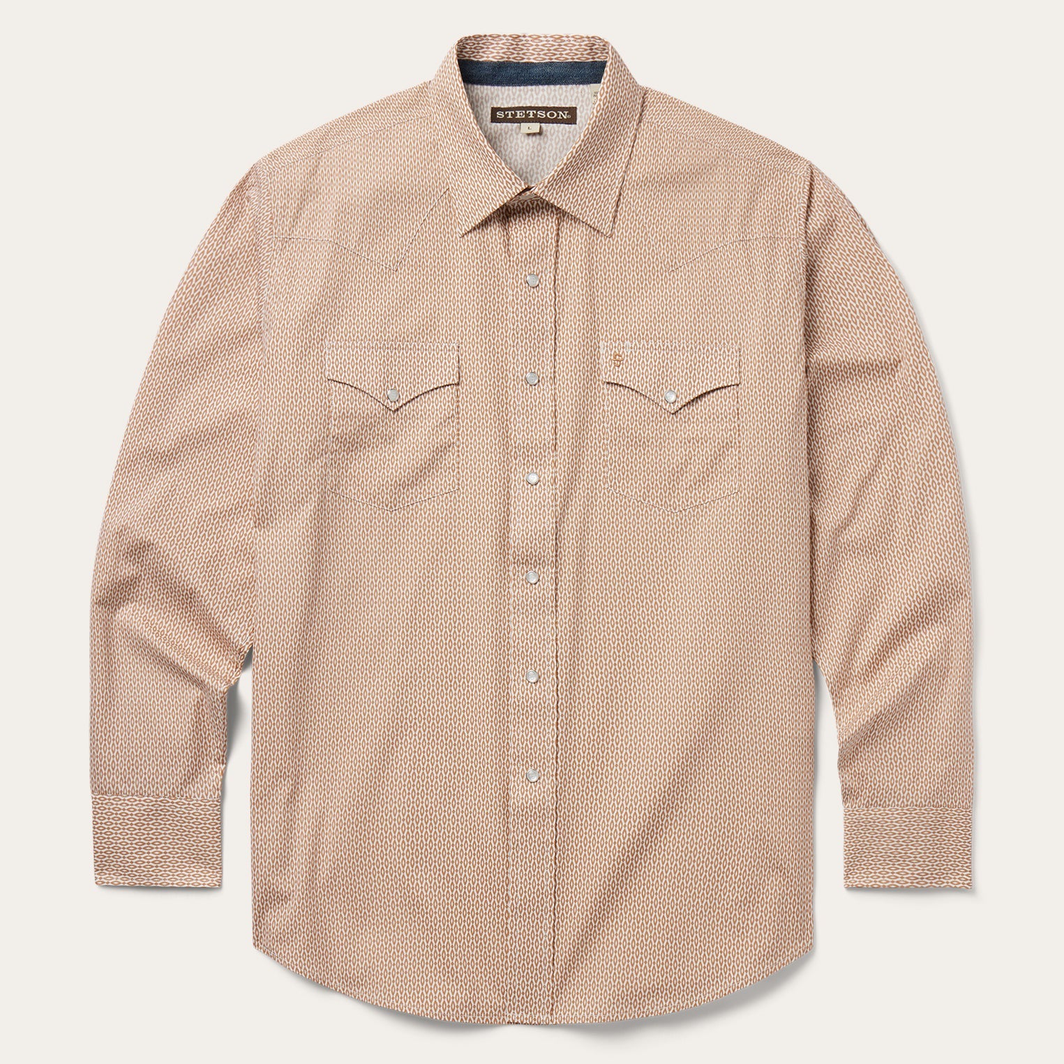 Diamond Print Western Shirt Orange | Stetson Men
