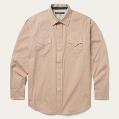 Diamond Print Western Shirt Orange | Stetson Men