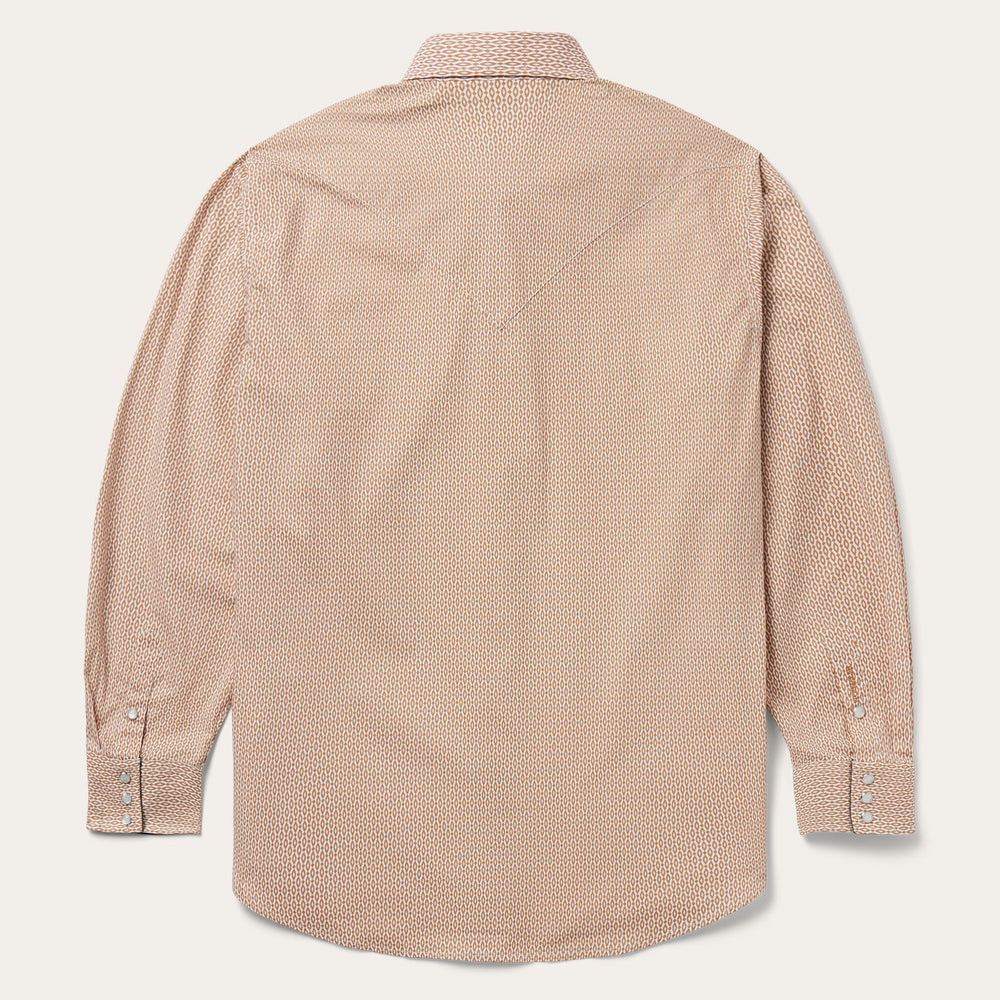 Diamond Print Western Shirt Orange | Stetson Men