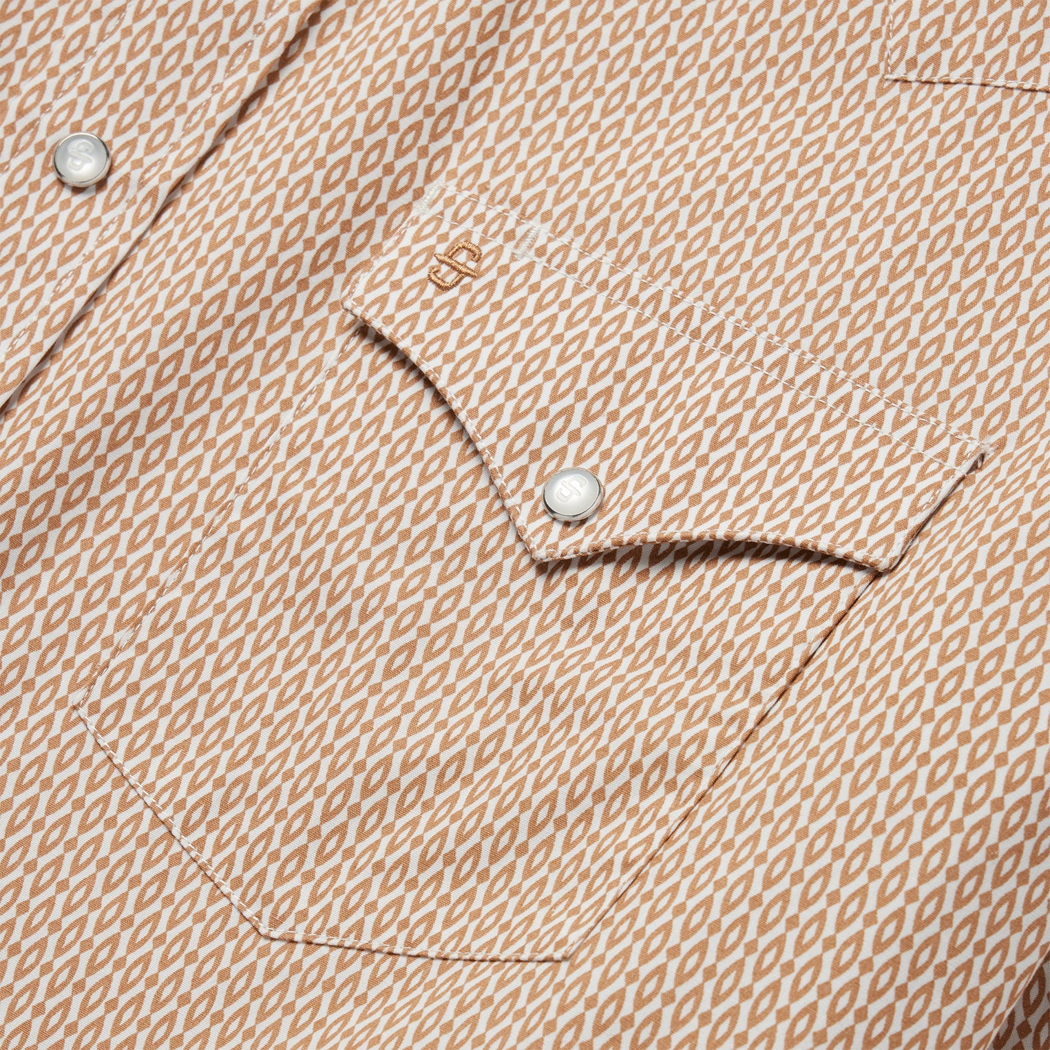 Diamond Print Western Shirt Orange | Stetson Men