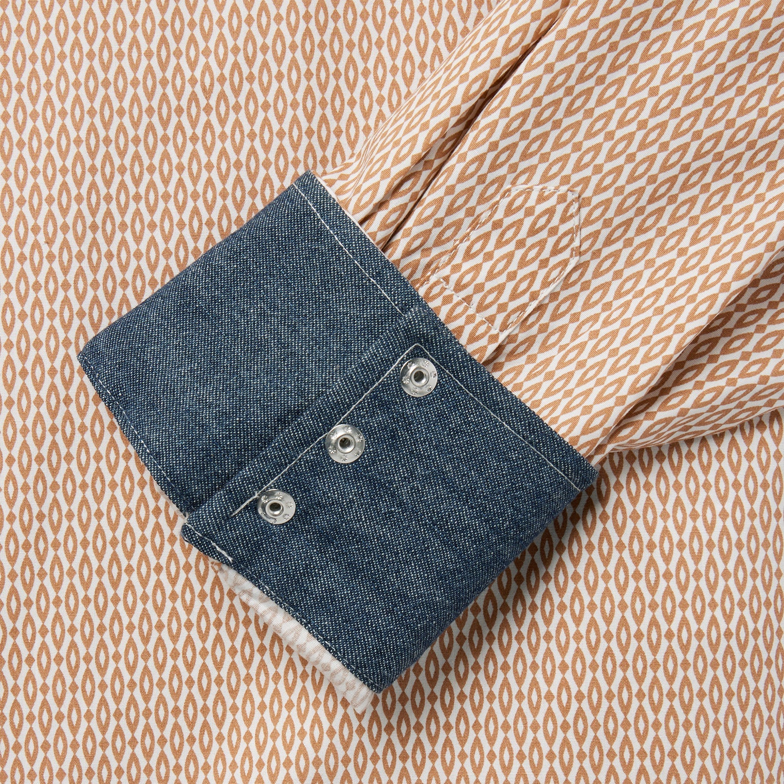 Diamond Print Western Shirt Orange | Stetson Men