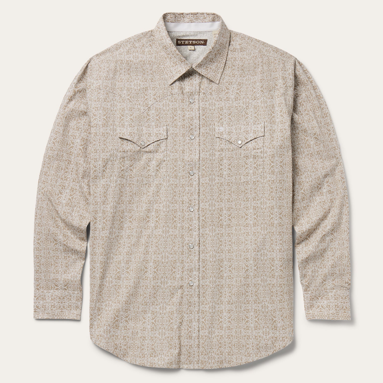 Medallion Print Western Shirt Brown | Stetson Men