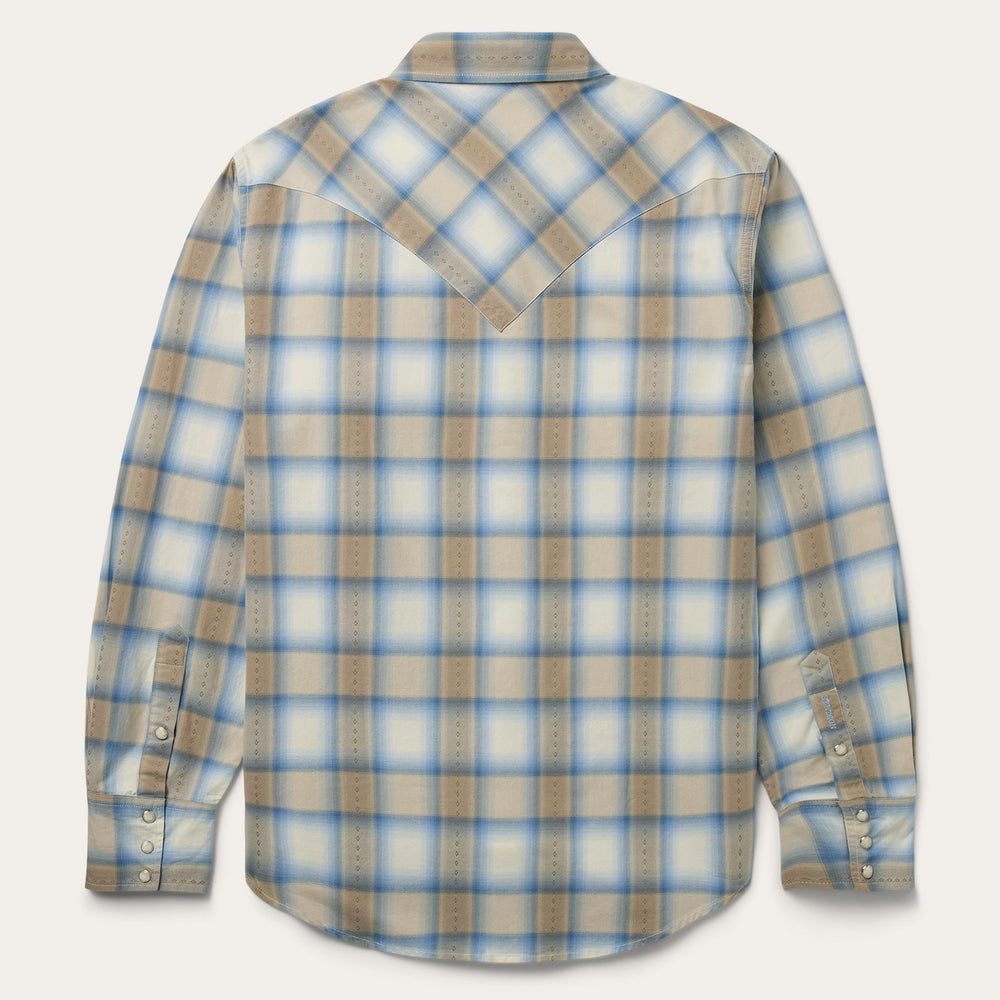 Sand Plaid Dobby Western Shirt Brown | Stetson Men