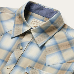 Sand Plaid Dobby Western Shirt Brown | Stetson Men