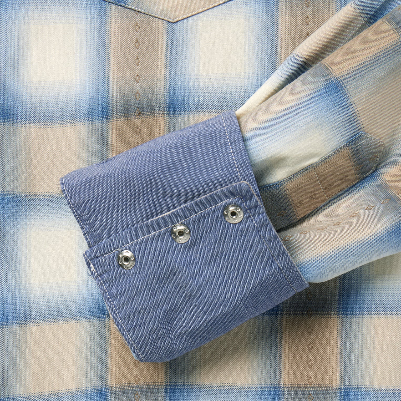 Sand Plaid Dobby Western Shirt Brown | Stetson Men
