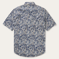 Greenspring Paisley Short Sleeve Western Shirt Blue | Stetson Men