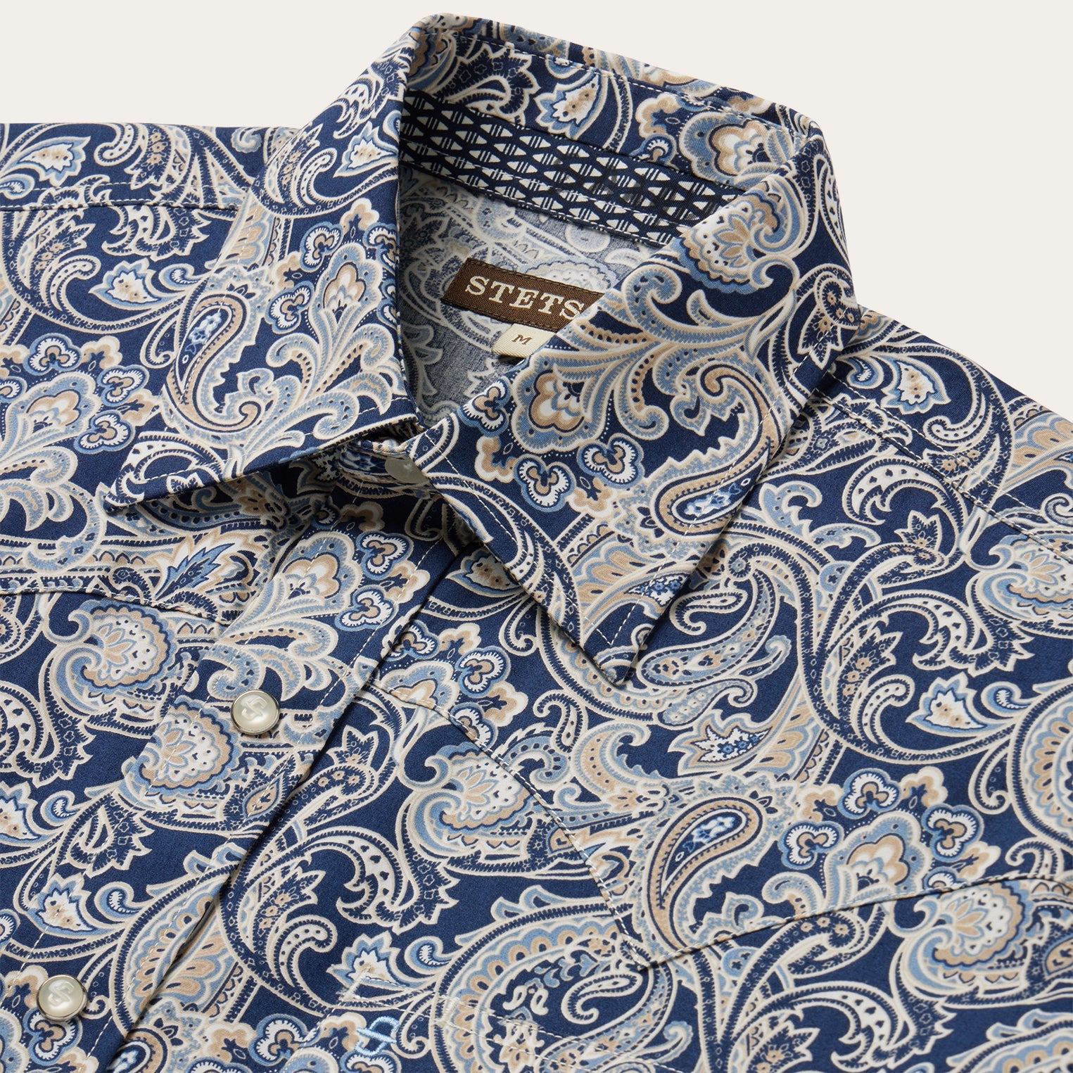 Greenspring Paisley Short Sleeve Western Shirt Blue | Stetson Men