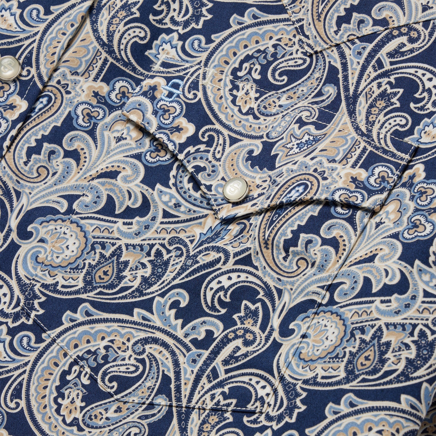 Greenspring Paisley Short Sleeve Western Shirt Blue | Stetson Men