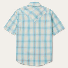 Ombre Plaid Short Sleeve Western Shirt Blue | Stetson Men