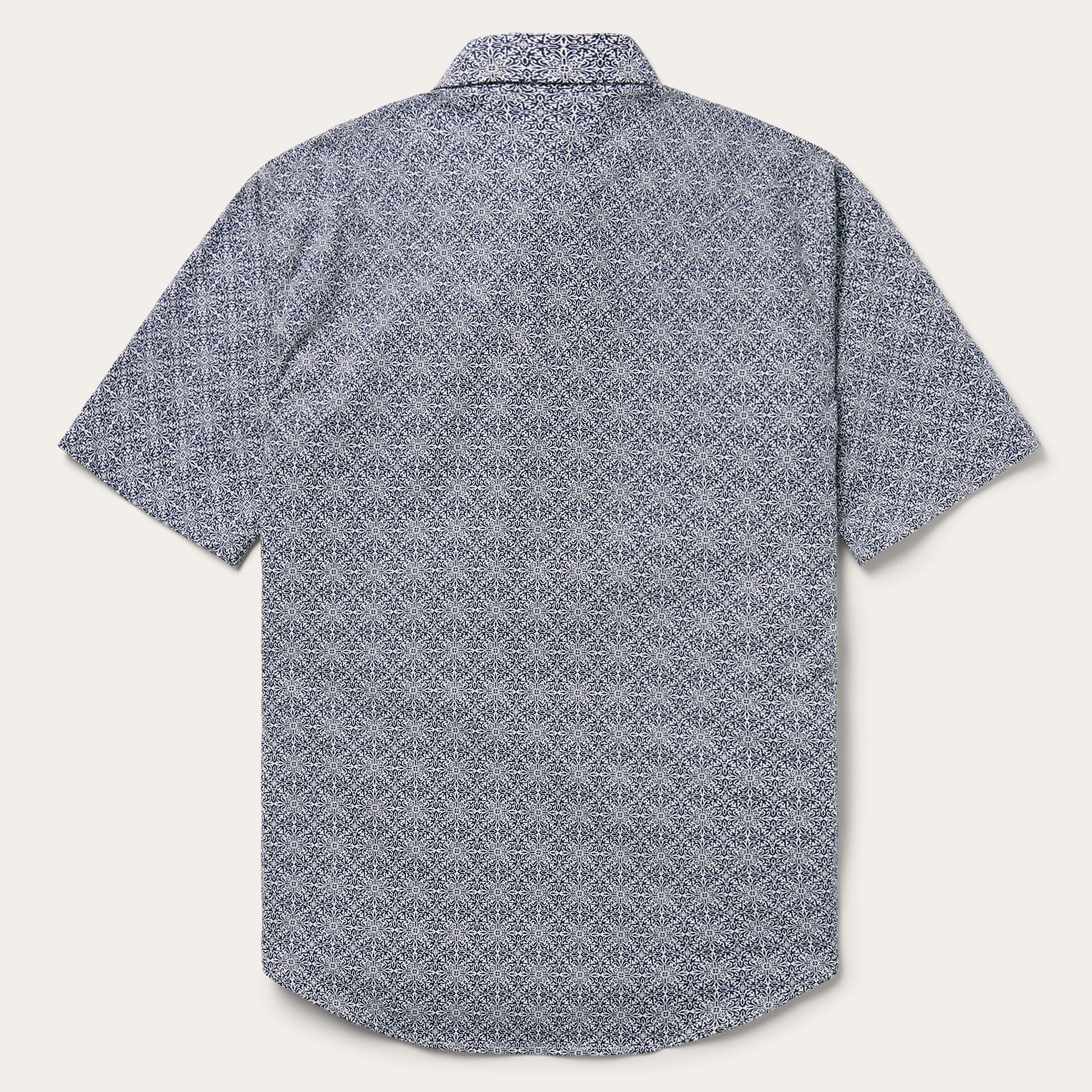 Navy Print Short Sleeve Western Shirt Blue | Stetson Men