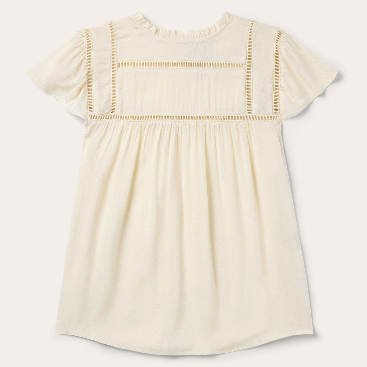 Cream Herringbone Blouse White | Stetson Women