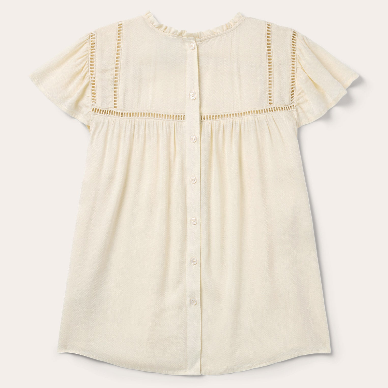 Cream Herringbone Blouse White | Stetson Women