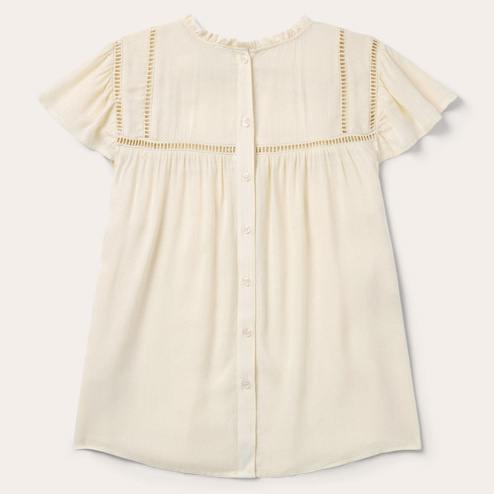 Cream Herringbone Blouse White | Stetson Women