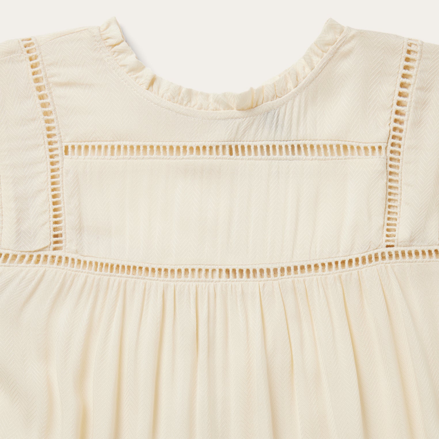 Cream Herringbone Blouse White | Stetson Women