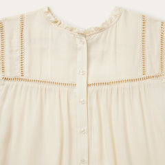 Cream Herringbone Blouse White | Stetson Women