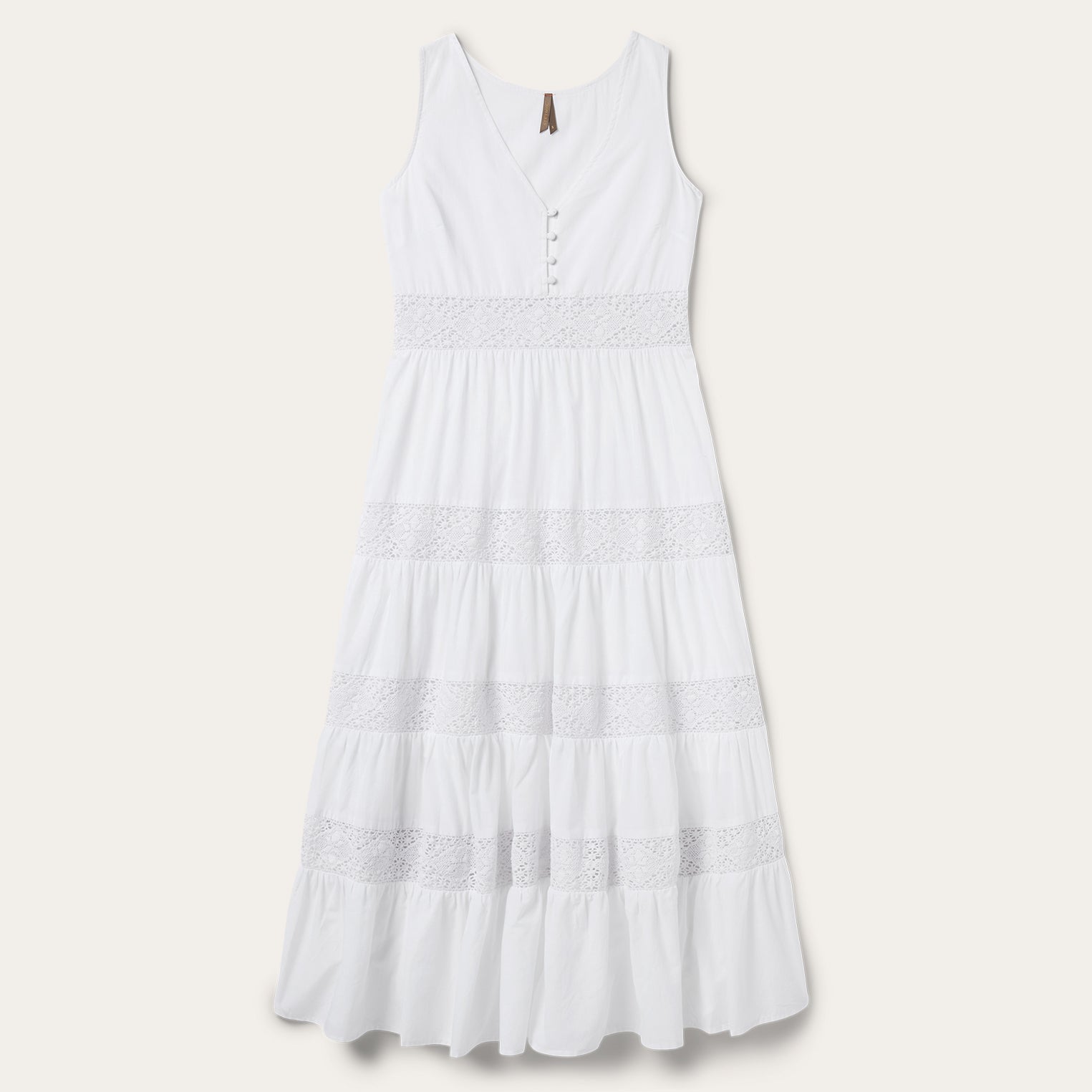 White Cotton Lawn Sleeveless Dress White | Stetson Women