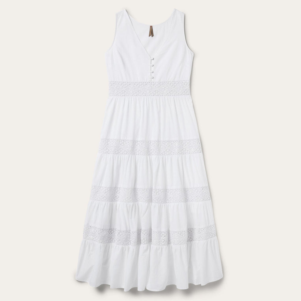 White Cotton Lawn Sleeveless Dress White | Stetson Women