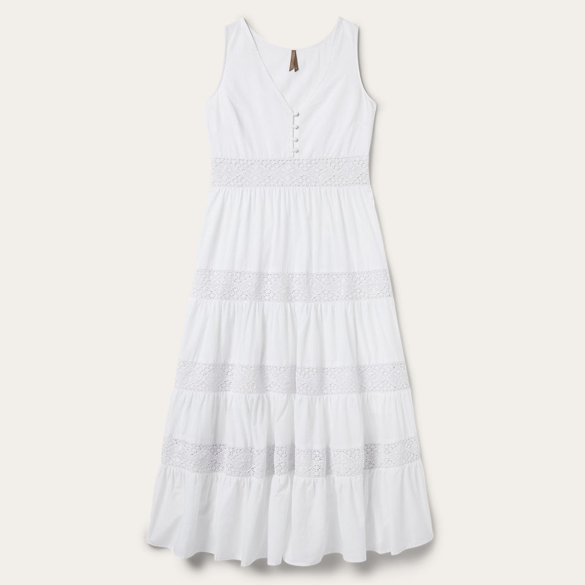 White Cotton Lawn Sleeveless Dress White | Stetson Women
