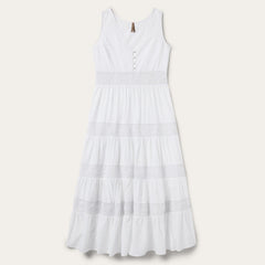 White Cotton Lawn Sleeveless Dress White | Stetson Women