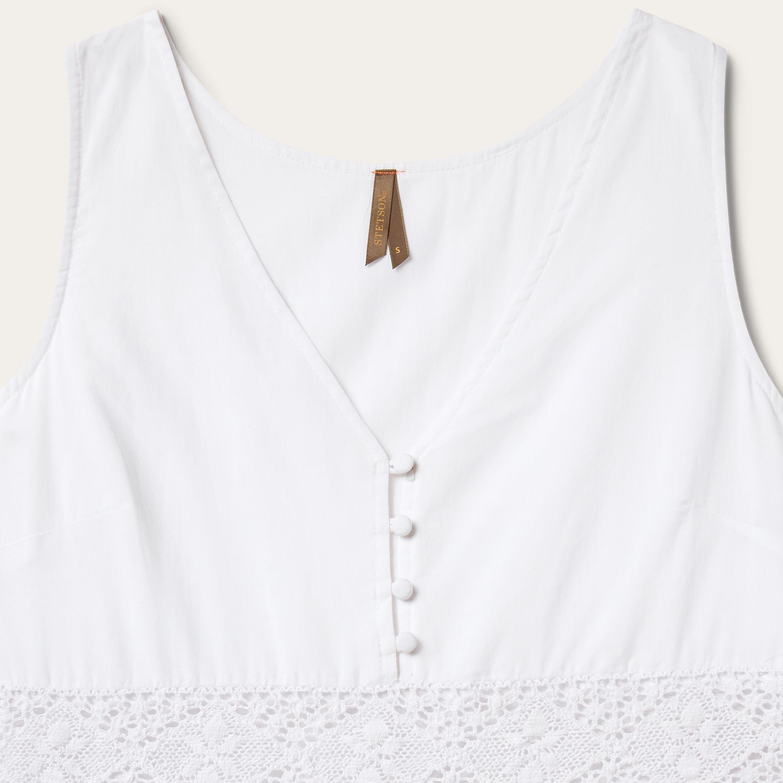 White Cotton Lawn Sleeveless Dress White | Stetson Women