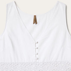 White Cotton Lawn Sleeveless Dress White | Stetson Women