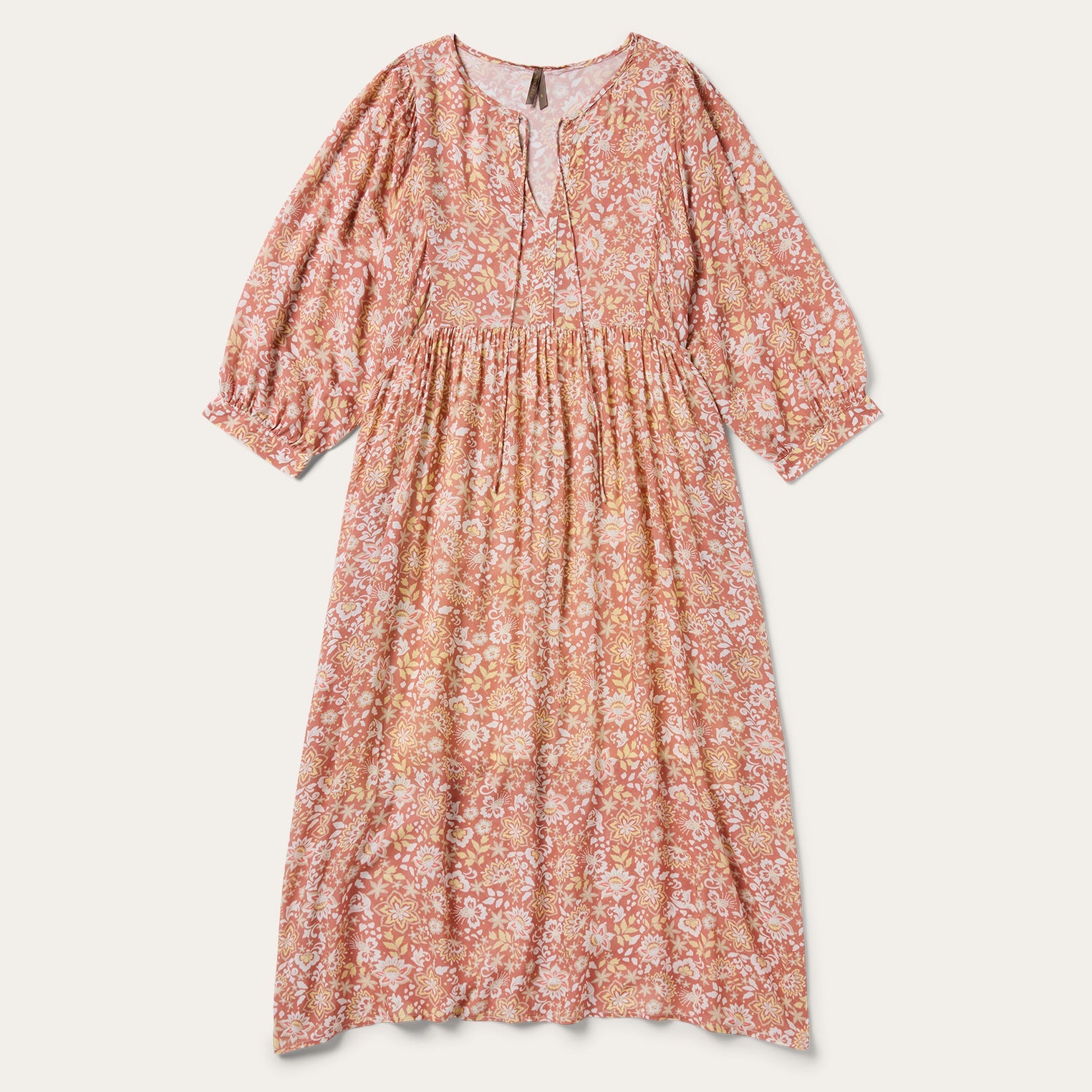 Sunset Floral Print Rayon Dress Pink | Stetson Women
