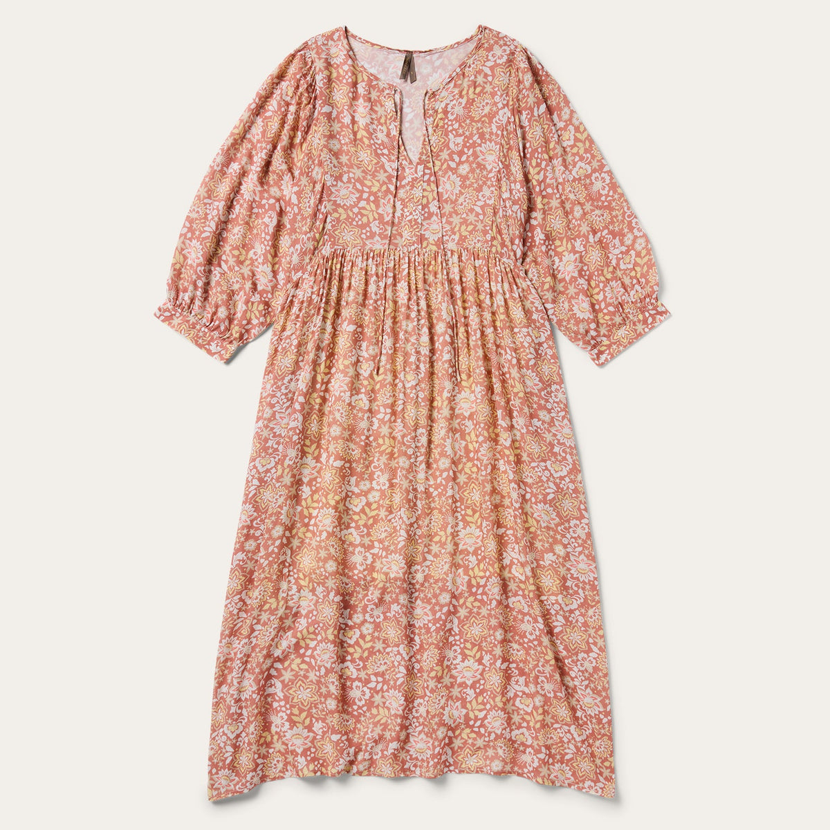 Sunset Floral Print Rayon Dress Pink | Stetson Women