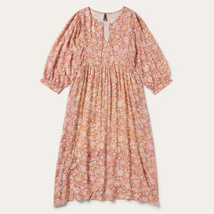 Sunset Floral Print Rayon Dress Pink | Stetson Women