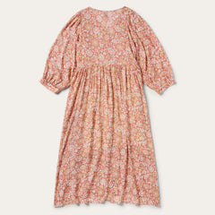 Sunset Floral Print Rayon Dress Pink | Stetson Women