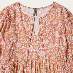 Sunset Floral Print Rayon Dress Pink | Stetson Women