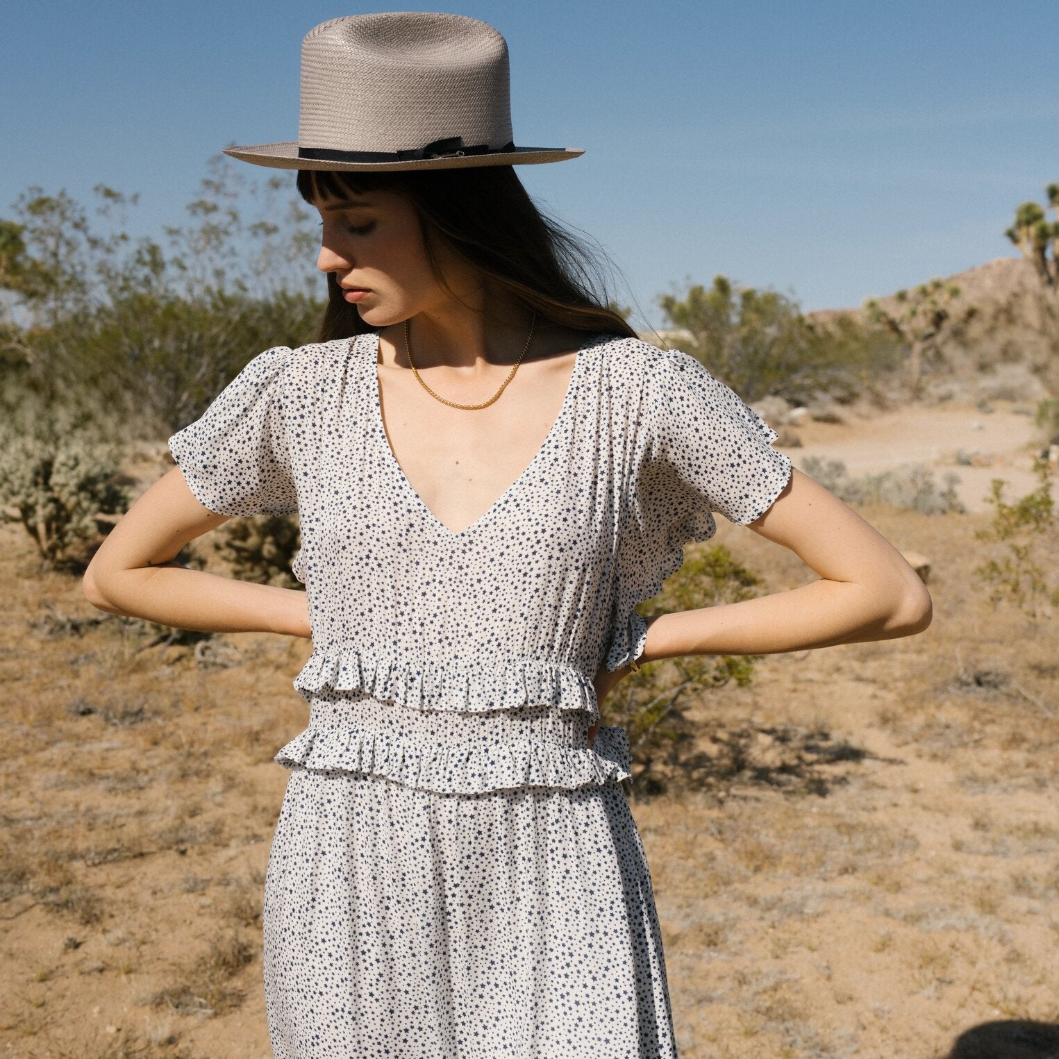 Stars Print Dress White | Stetson Women