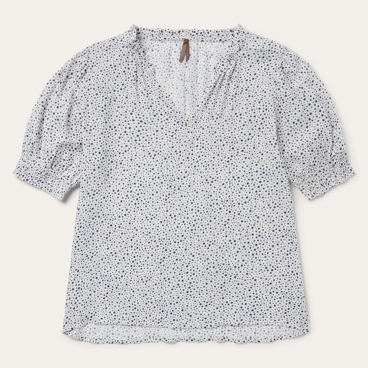 Stars Print Peasant Blouse White | Stetson Women