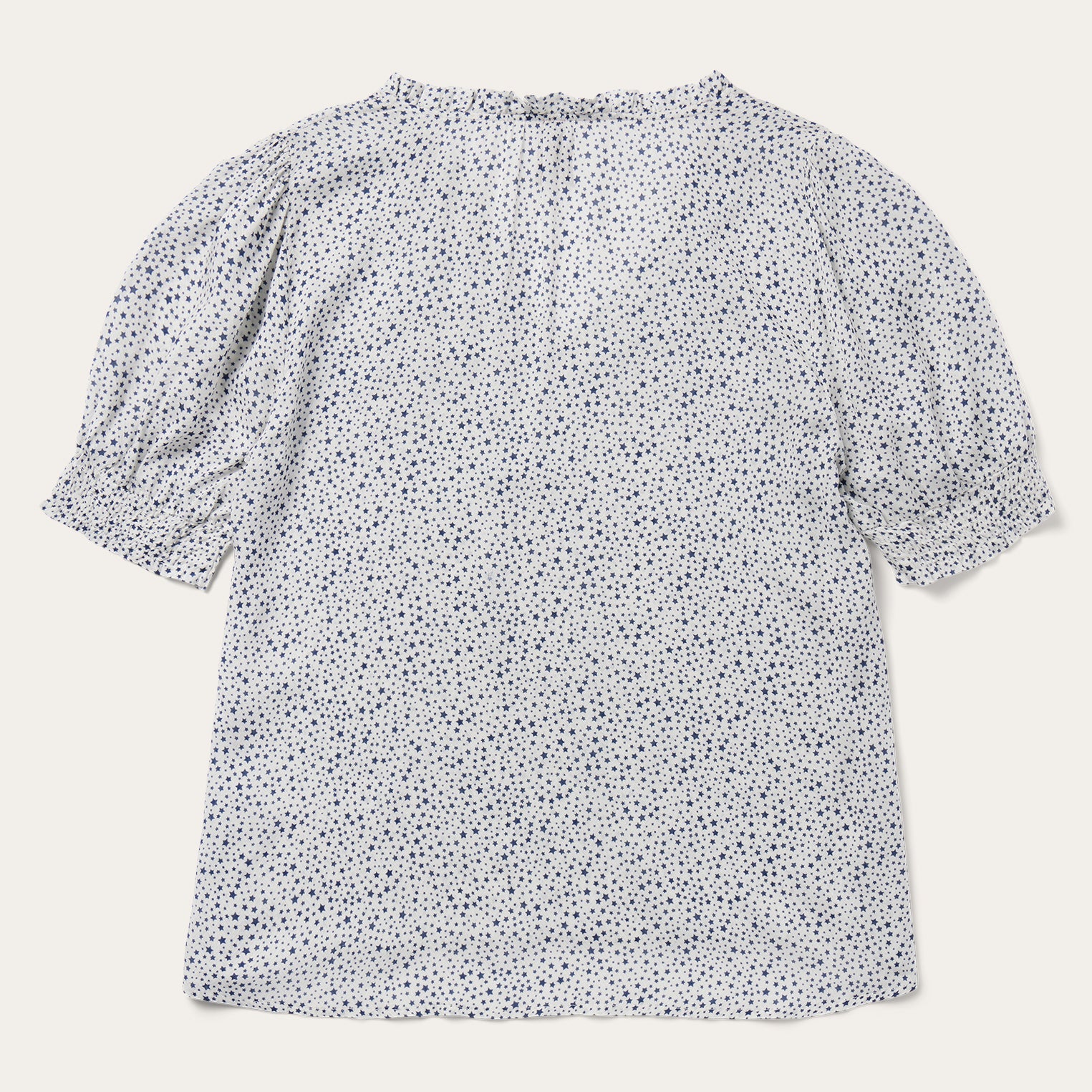 Stars Print Peasant Blouse White | Stetson Women