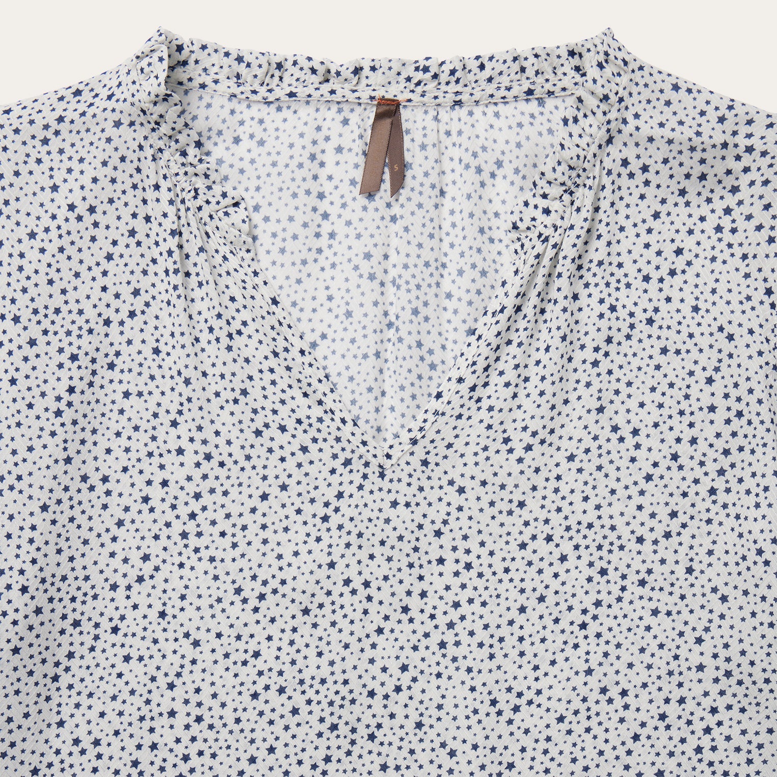 Stars Print Peasant Blouse White | Stetson Women