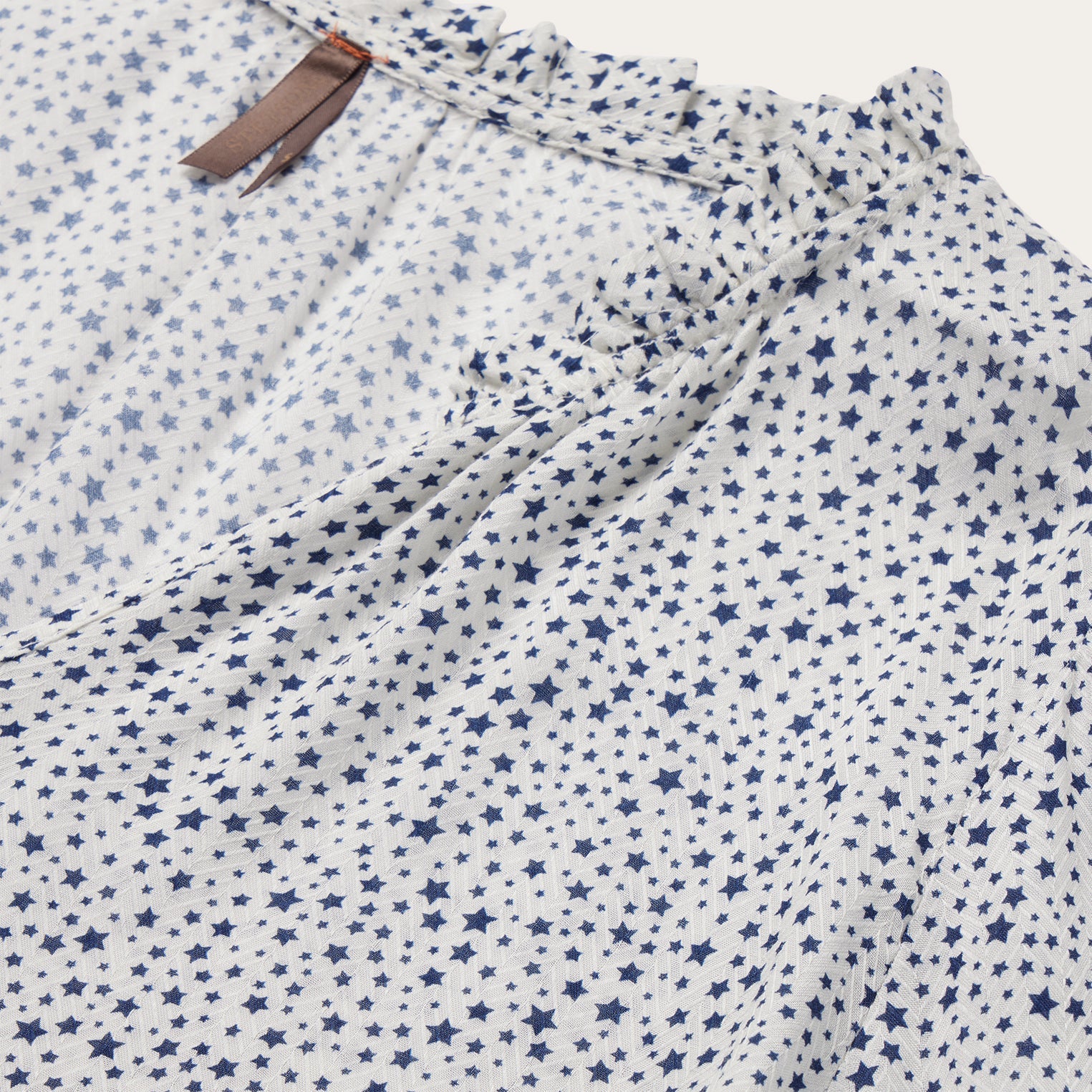 Stars Print Peasant Blouse White | Stetson Women