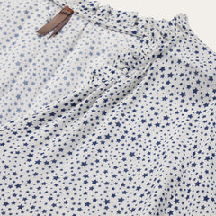 Stars Print Peasant Blouse White | Stetson Women
