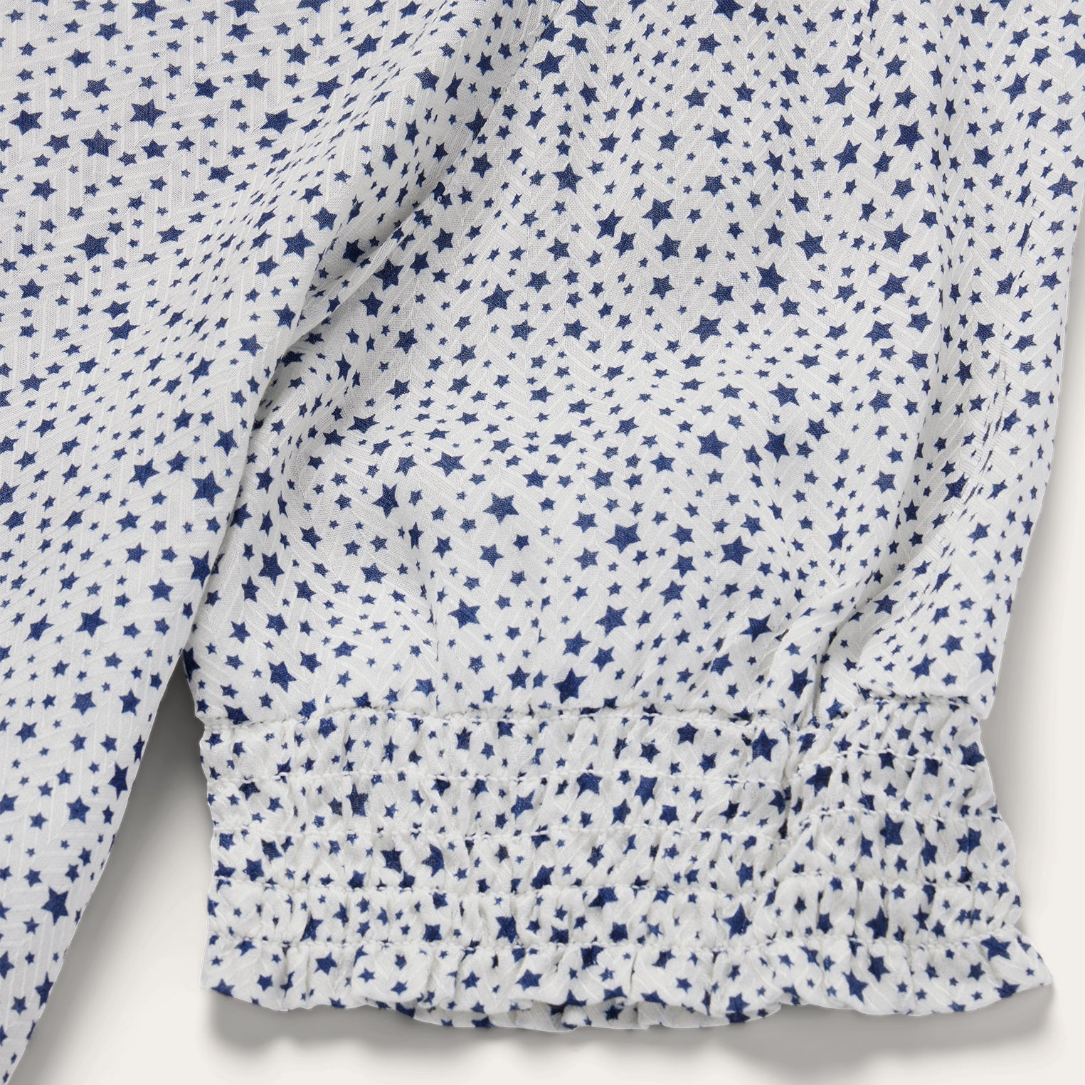 Stars Print Peasant Blouse White | Stetson Women