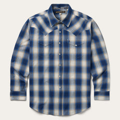 Blue Ombre Plaid Western Shirt Blue | Stetson Men