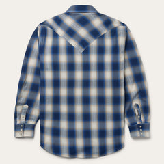 Blue Ombre Plaid Western Shirt Blue | Stetson Men