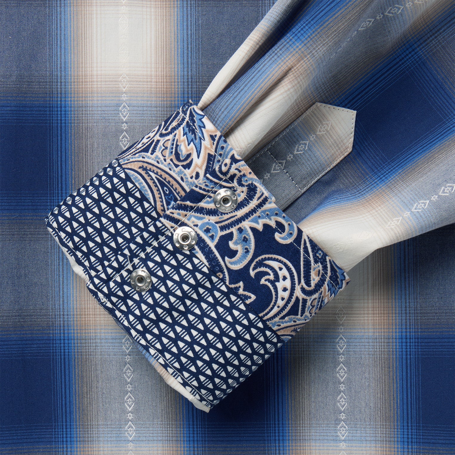 Blue Ombre Plaid Western Shirt Blue | Stetson Men