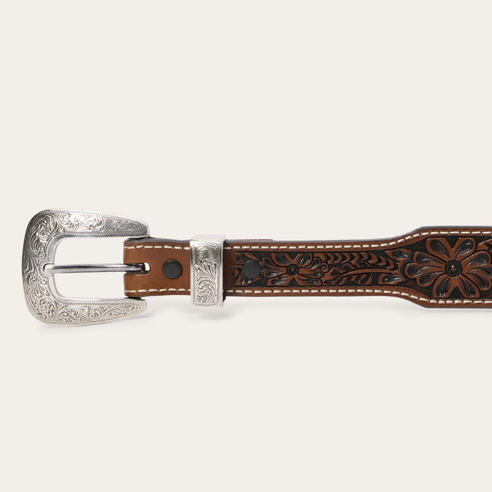Tooled Tapered Belt Brown/Sand | Stetson Men