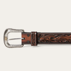 Tooled Belt Dark Brown | Stetson Men