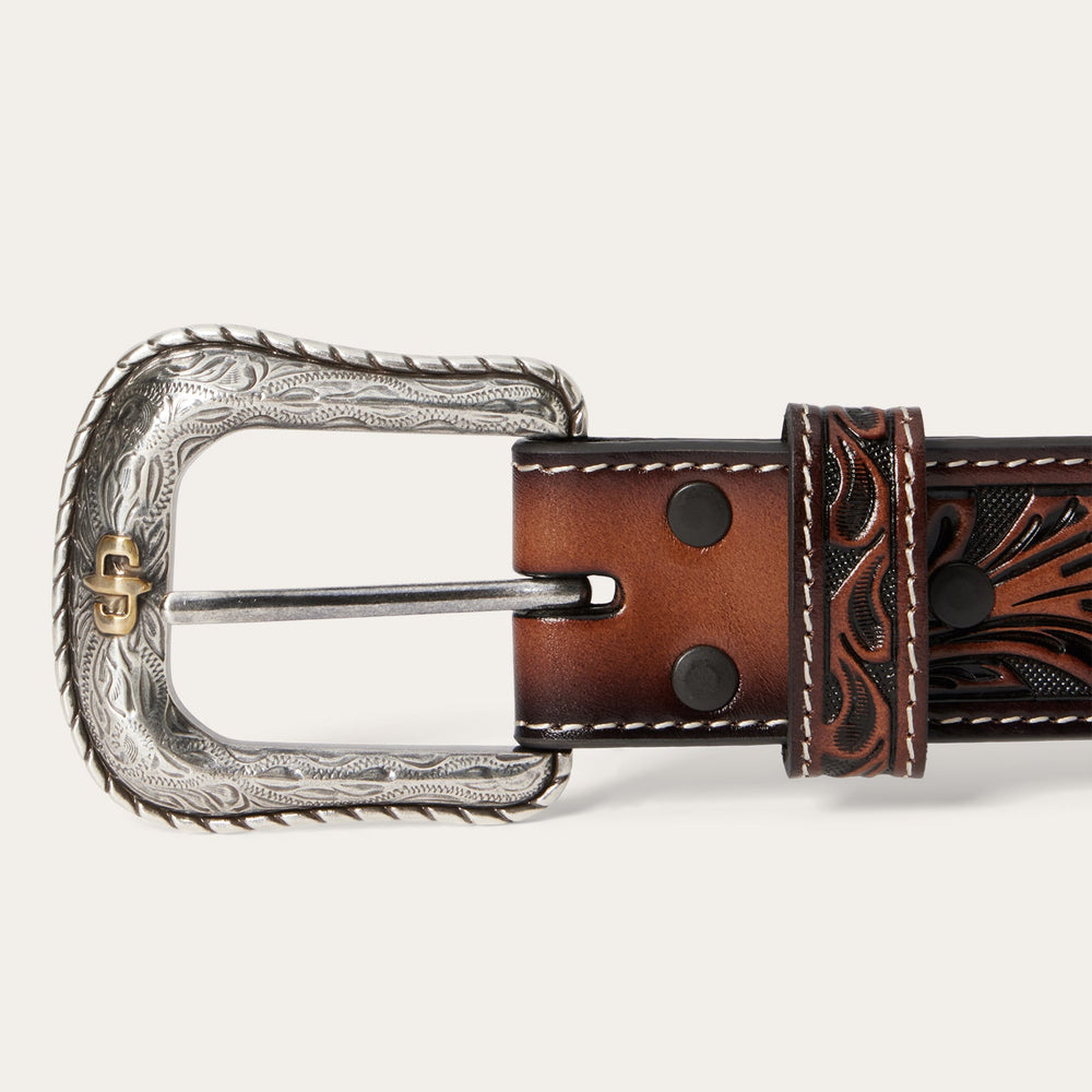 Tooled Belt Dark Brown | Stetson Men